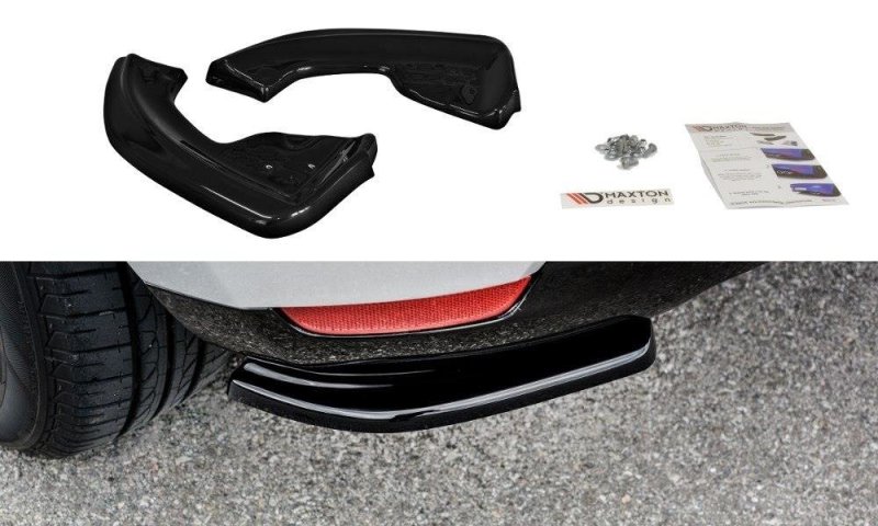 Maxton Heck Ansatz Flaps Diffusor für Renault Clio Mk4 schwarz Hochglanz RE-CL-4-RSD1-G