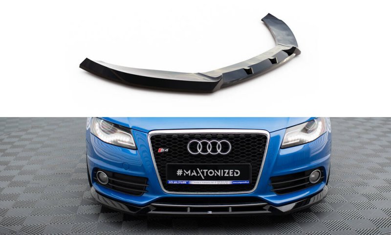 Maxton Front Ansatz V.4 Audi S4 / A4 S-Line B8 schwarz Hochglanz AU-S4-B8-FD4-G