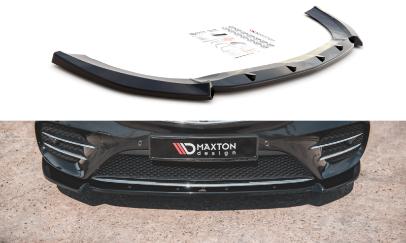 Maxton Front Ansatz V.3 für Mercedes-Benz V-Klasse AMG-Line W447 Facelift schwarz Hochglanz ME-V-447F-AMGLINE-FD3-G
