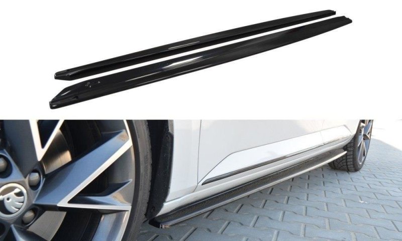 Maxton Seitenschweller Ansatz für Skoda Superb Mk3 schwarz Hochglanz SK-SU-3-SD1-G