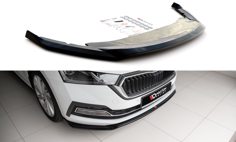 Maxton Front Ansatz V.2 für Skoda Octavia Mk4 schwarz Hochglanz SK-OC-4-FD2-G