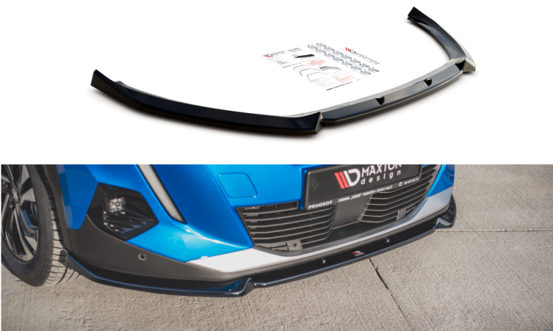 Maxton Front Ansatz V.1 für Peugeot 2008 Mk2 schwarz Hochglanz PE-2008-2-FD1-G