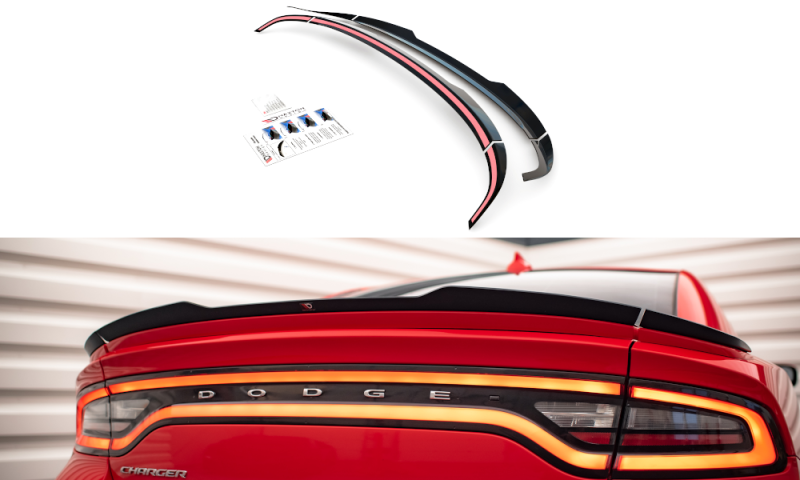 Maxton Spoiler CAP für Paket Dodge Charger RT Mk7 Facelift schwarz Hochglanz DO-CH-2-RT-CAP1G+CAP2-G