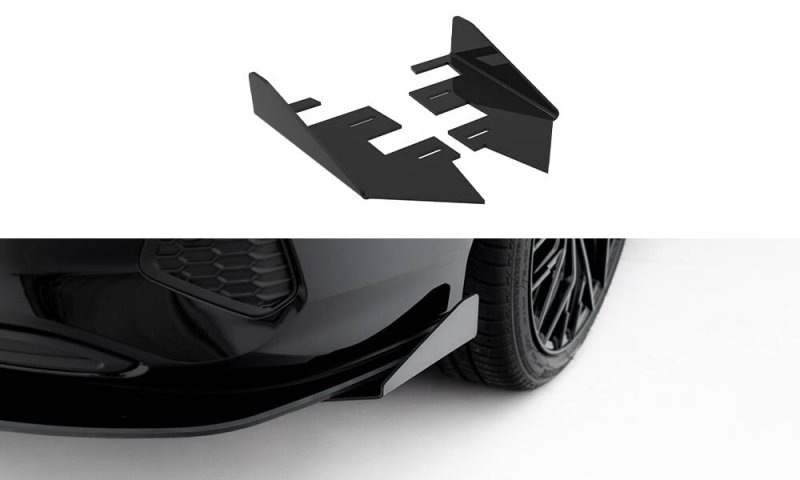 Maxton Hintere Seiten Flaps Audi A3 Limousine 8Y schwarz Hochglanz AUA38YSCNC-RSF1-G