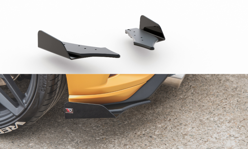 Maxton Racing Heck Ansatz Flaps Diffusor +Flaps für Ford Focus ST Mk4 schwarz Hochglanz FOFO4STCNC-RSD1BRB+RSF1-G