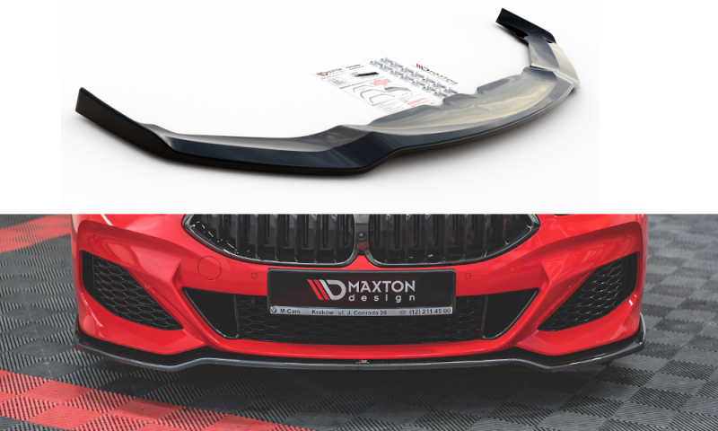 Maxton Front Ansatz V.2 für BMW 8 Coupe G15 / 8 Gran Coupe M Paket G16 schwarz Hochglanz BM-M850-G15-FD2-G