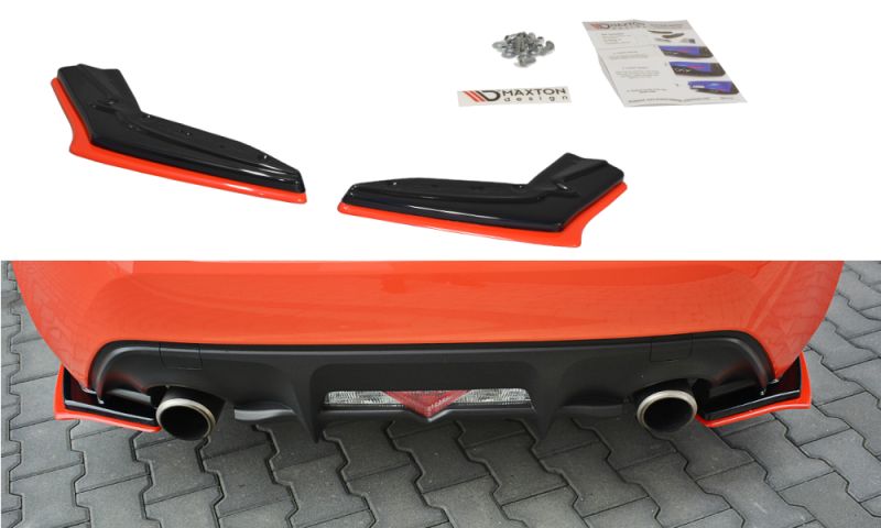 Maxton Heck Ansatz Flaps Diffusor V.2 für TOYOTA GT86 FACELIFT  schwarz Hochglanz TO-GT86-1F-RSD1RRED+RSD1-G