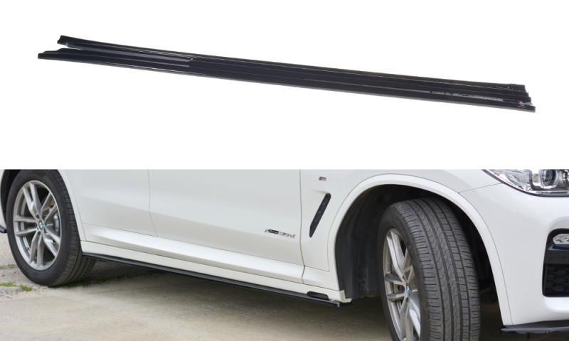 Maxton Seitenschweller Ansatz für BMW X3 G01 M Paket schwarz Hochglanz BM-X3-01-MPACK-SD1-G