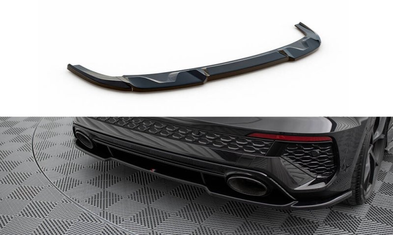 Maxton Mittlerer Cup Diffusor Heck Ansatz Audi RS3 Sportback 8Y schwarz Hochglanz AU-RS3-8Y-RD1-G