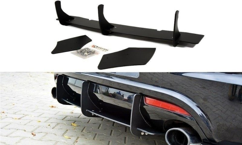 Maxton Diffusor Heck Ansatz für Heckschürze für & Heck Ansatz Flaps Diffusor für VW SCIROCCO R  VW-SC-3-R-CNC-RS1