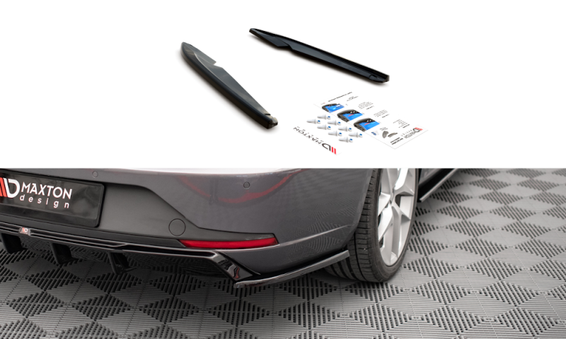 Maxton Heck Ansatz Flaps Diffusor V.2 für Seat Leon FR Sportstourer Mk3 schwarz Hochglanz SE-LE-3-FR-ST-RSD2-G