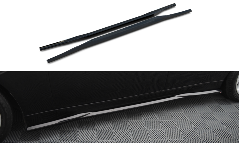 Maxton Seitenschweller Ansatz BMW 7 E65 schwarz Hochglanz BM-7-65-SD1-G