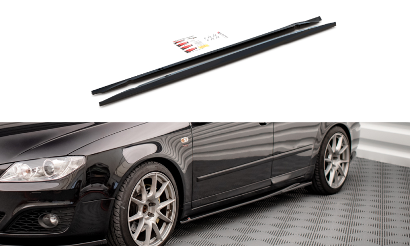Maxton Seitenschweller Ansatz für Seat Exeo schwarz Hochglanz SE-EX-1-K-SD1-G