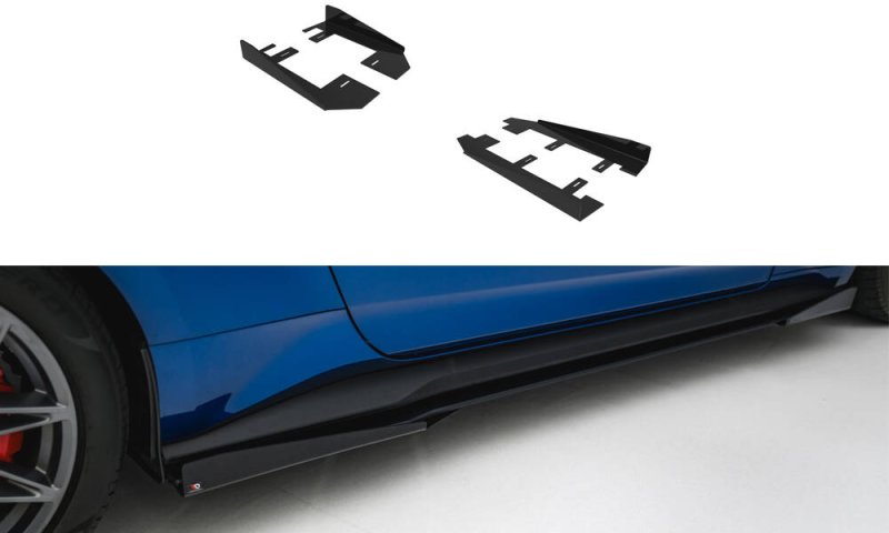 Maxton Side Flaps Ford Mustang GT Mk7 schwarz Hochglanz FOMU7GTCNC-SF1-G
