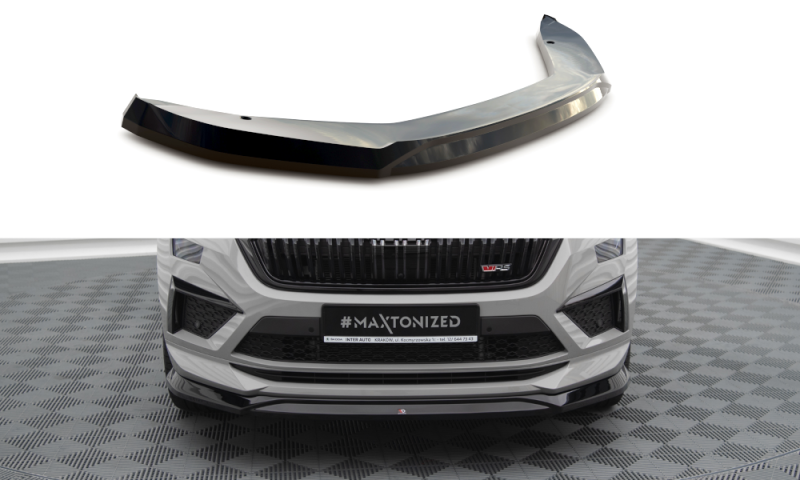 Maxton Front Ansatz V.2 Skoda Kodiaq RS Mk1 Facelift schwarz Hochglanz SK-KO-1F-RS-FD2-G