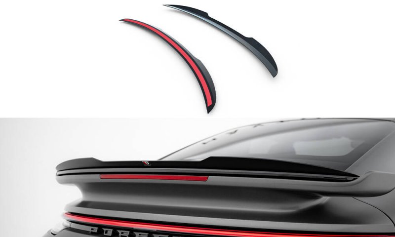 Maxton Spoiler CAP Abrisskante Porsche 911 Turbo S Sport Package 992 schwarz Hochglanz PO-911-992-TURBO-S-SPORT-CAP1-G