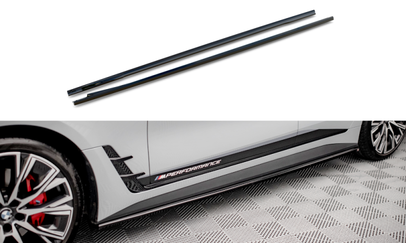 Maxton Seitenschweller Ansatz für V.2 für BMW i4 M-Paket G26 schwarz Hochglanz BM-I4-G26-MPACK-GC-SD2-G