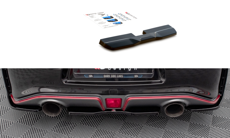 Maxton Mittlerer Diffusor Heck Ansatz für Nissan 370Z Nismo Facelift schwarz Hochglanz NI-370Z-NISMO-RD1-G