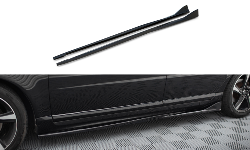 Maxton Seitenschweller Ansatz Volvo S80 Mk2 schwarz Hochglanz VO-S80-3-SD1-G