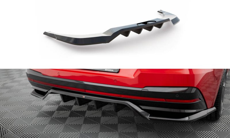 Maxton Mittlerer Cup Diffusor Heck Ansatz Skoda Enyaq Coupe iV schwarz Hochglanz SK-EN-1-RS-C-RD1G+RD2-G