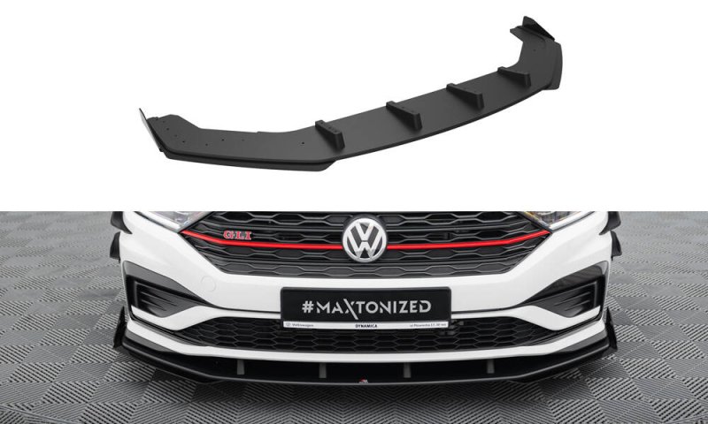 Maxton Street Pro Front Ansatz + Flaps Ford Mustang GT Mk6 schwarz Hochglanz VWJE7GLICNC-FD1B+FSF1-G