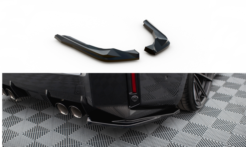 Maxton Heck Ansatz Flaps Diffusor V.1 für BMW M2 G87 schwarz Hochglanz BM-M2-G87-RSD1-G