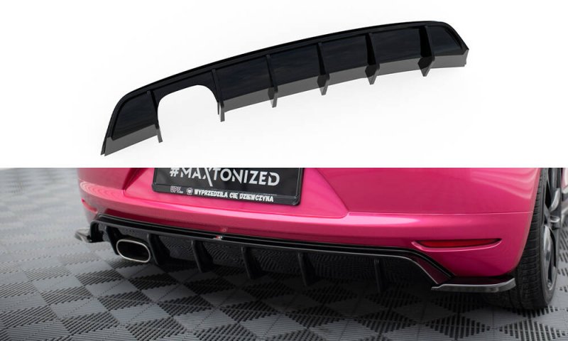 Maxton Diffusor Heck Ansatz V.1 VW Scirocco Mk3 schwarz Hochglanz VW-SC-3-RS2G+RS1R-G