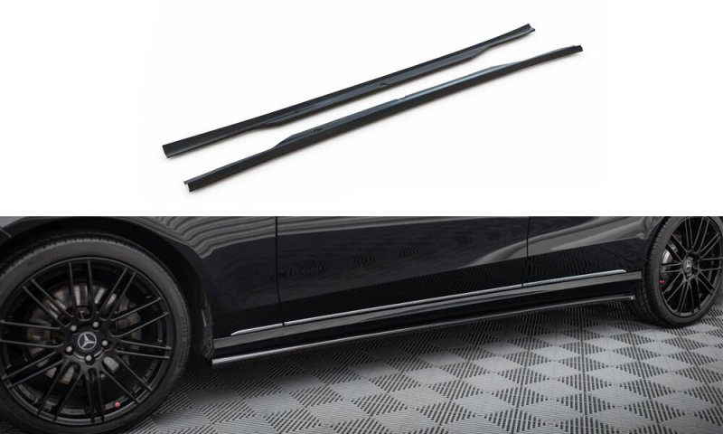 Maxton Seitenschweller Ansatz Mercedes-Benz E W212 Facelift schwarz Hochglanz ME-E-212F-SD1-G