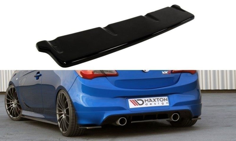 Maxton Mittlerer Diffusor Heck Ansatz für OPEL CORSA E OPC / VXR schwarz Hochglanz OP-CO-E-OPC-RD1-G