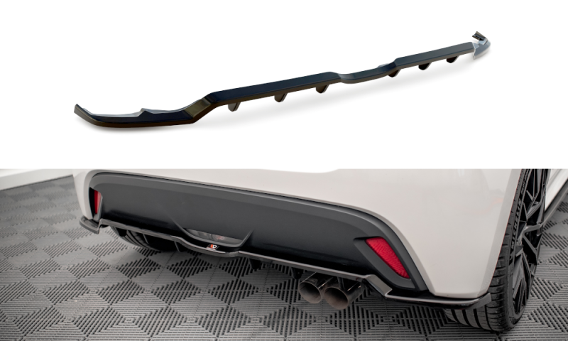 Maxton Mittlerer Diffusor Heck Ansatz DTM Look für V.2 Toyota Yaris Mk4 schwarz Hochglanz TO-YA-4-RD2G+RD3-G