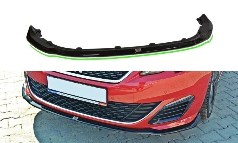 Maxton Front Ansatz für v.1 PEUGEOT 308 II GTI schwarz Hochglanz PE-308-GTI-FD1-G