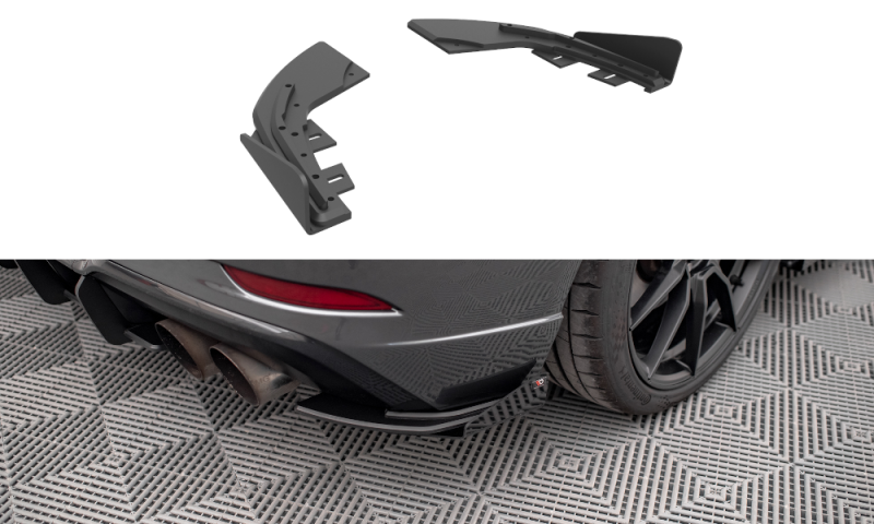 Maxton Street Pro Heck Ansatz Flaps Diffusor +Flaps für Audi S3 Sportback 8V Facelift schwarz Hochglanz AUS33FSBCNC-RSD1B+RSF1-G