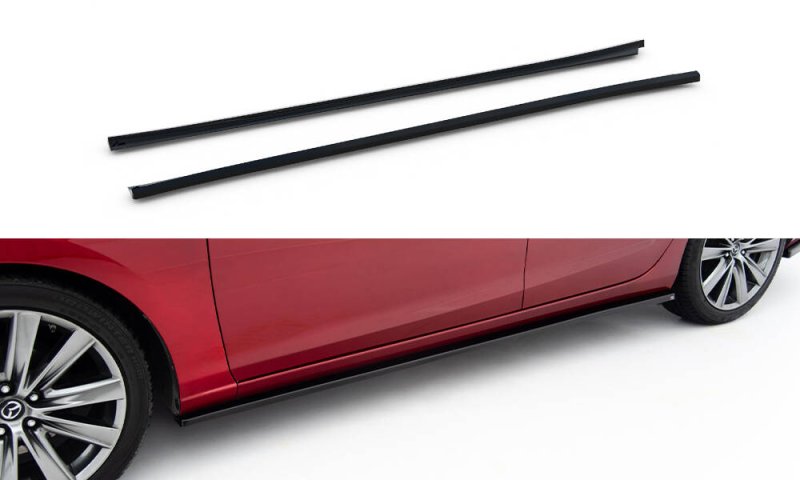 Maxton Seitenschweller Ansatz Mazda 6 Limousine Mk3 Facelift schwarz Hochglanz MA-6-3F2-SD1-G