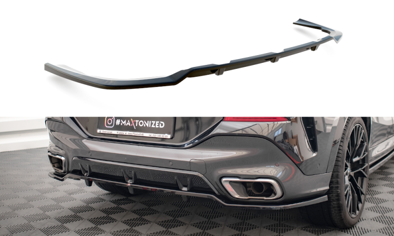Maxton Mittlerer Diffusor Heck Ansatz DTM Look für V.2 BMW X6 M-Paket G06 schwarz Hochglanz BM-X6-06-MPACK-RD3G+RD4-G