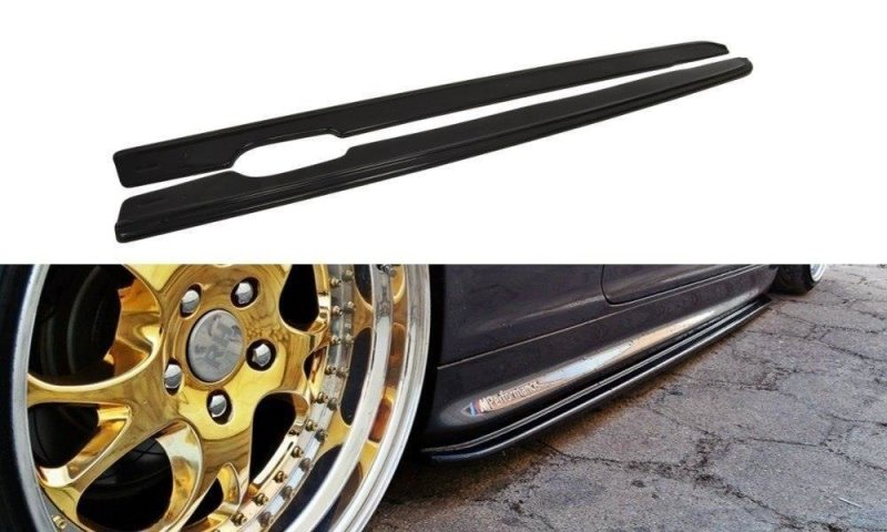 Maxton Seitenschweller Ansatz für BMW 3er E46 M Paket COUPE schwarz Hochglanz BM-3-46-C-MPACK-SD1-G