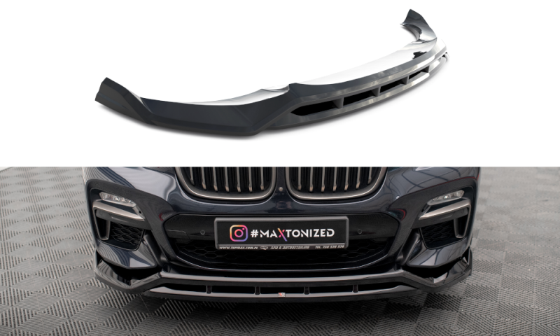 Maxton Front Ansatz V.2 für BMW X4 M-Paket G02 schwarz Hochglanz BM-X4-02-MPACK-FD2G+FD2R-G