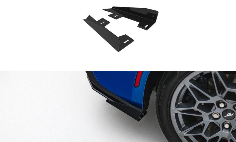Maxton Hintere Seiten Flaps Ford Mustang GT Mk7 schwarz Hochglanz FOMU7GTCNC-RSF1-G
