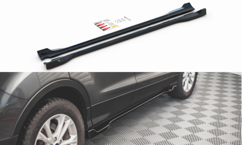 Maxton Seitenschweller Ansatz für Ford Escape Mk3 schwarz Hochglanz FO-ES-3-SD1-G