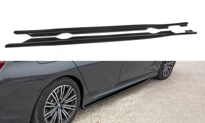 Maxton Seitenschweller Ansatz für BMW 3er G20 M Paket schwarz Hochglanz BM-3-20-MPACK-SD1-G