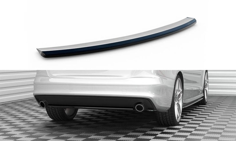 Maxton Mittlerer Cup Diffusor Heck Ansatz Audi A4 S-Line B8 Facelift schwarz Hochglanz AU-A4-B8F-SLINE-AV-RD1-G