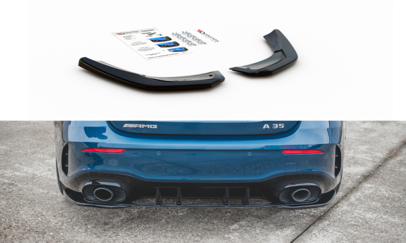 Maxton Heck Ansatz Flaps Diffusor für Mercedes A35 AMG Hatchback W177  schwarz Hochglanz ME-A-177-35-RSD1-G