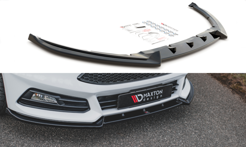 Maxton Front Ansatz V.4 für Ford Focus ST Mk3 Facelift schwarz Hochglanz FO-FO-3F-ST-FD4-G