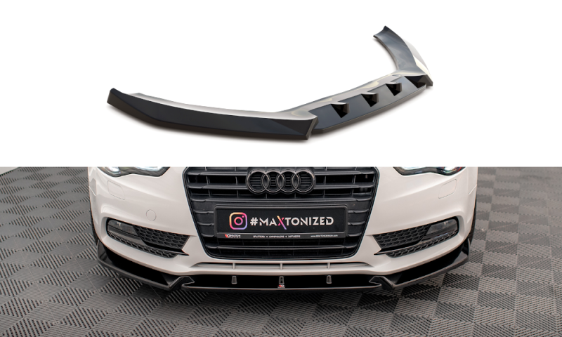 Maxton Front Ansatz V.1 für Audi A5 Coupe 8T Facelift schwarz Hochglanz AU-A5-1F-FD1-G