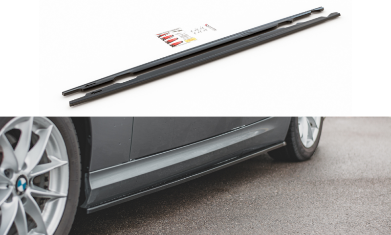 Maxton Seitenschweller Ansatz für BMW 3er E90/E91 Facelift schwarz Hochglanz BM-3-91-SD1-G