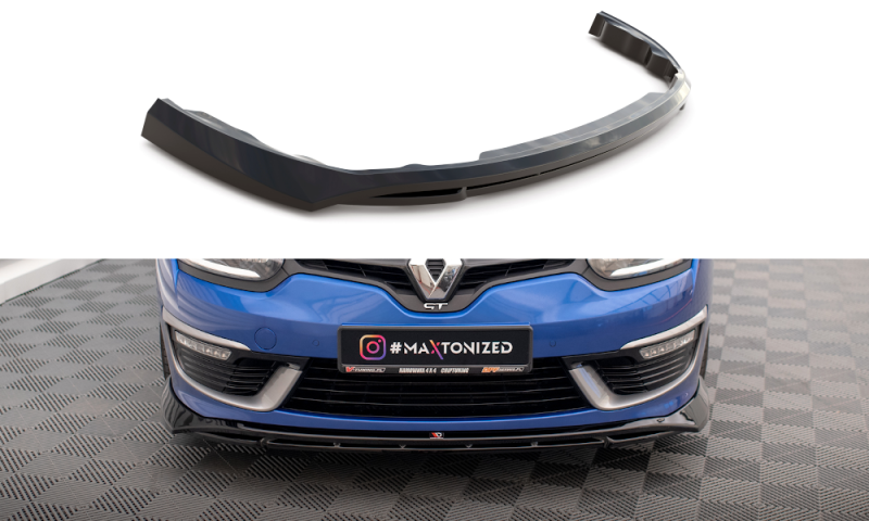 Maxton Front Ansatz für Renault Megane GT Line Grandtour Mk3 Facelift schwarz Hochglanz RE-ME-3F-GT-K-FD1G+FD1R-G