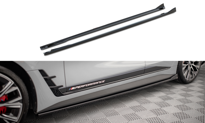 Maxton Seitenschweller Ansatz für V.2 für BMW 4er Gran Coupe M-Paket G26 schwarz Hochglanz BM-4-G26-MPACK-GC-SD2-G