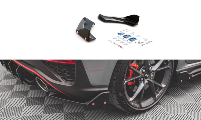 Maxton Heck Ansatz Flaps Diffusor +Flaps für V.1 Hyundai I30 N Hatchback Mk3 Facelift HY-I30-3F-N-RSD1G+RS