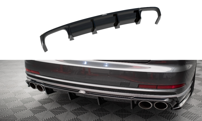 Maxton Diffusor Heck Ansatz für Audi S8 D5 schwarz Hochglanz AU-S8-D5-RS1-G