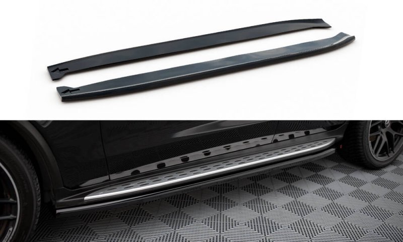 Maxton Seitenschweller Ansatz Mercedes-AMG GLC 63 SUV / Coupe X253 / C253 schwarz Hochglanz ME-GLC-X253-63-SD1-G