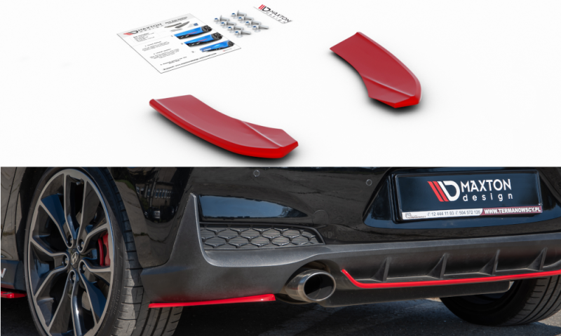Maxton Heck Ansatz Flaps Diffusor V.2 für Hyundai I30 N Mk3 Hatchback HY-I30-3-N-RSD2-RED